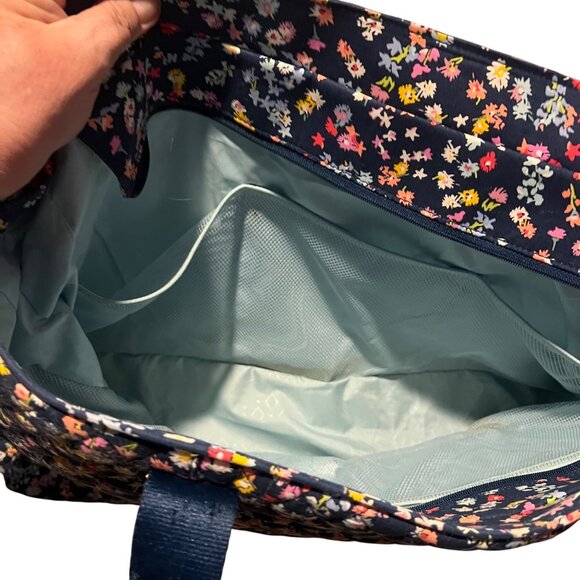 Vera Bradley XL Zippered Tote‎ Bag Padded Laptop Floral Double Pockets 22X14X7 - Picture 7 of 9